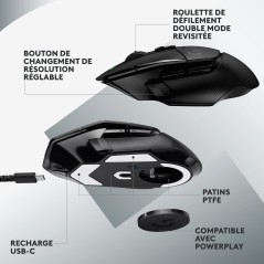 Logitech G G502 X LIGHTSPEED Wireless Optical Gaming Mouse - Precision, Speed & Ergonomic Design in Black